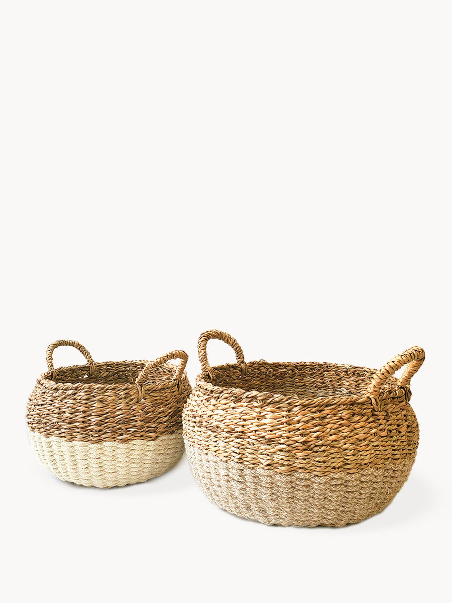 Ula Floor Basket - Natural Seagrass Jute Eco Friendly-0