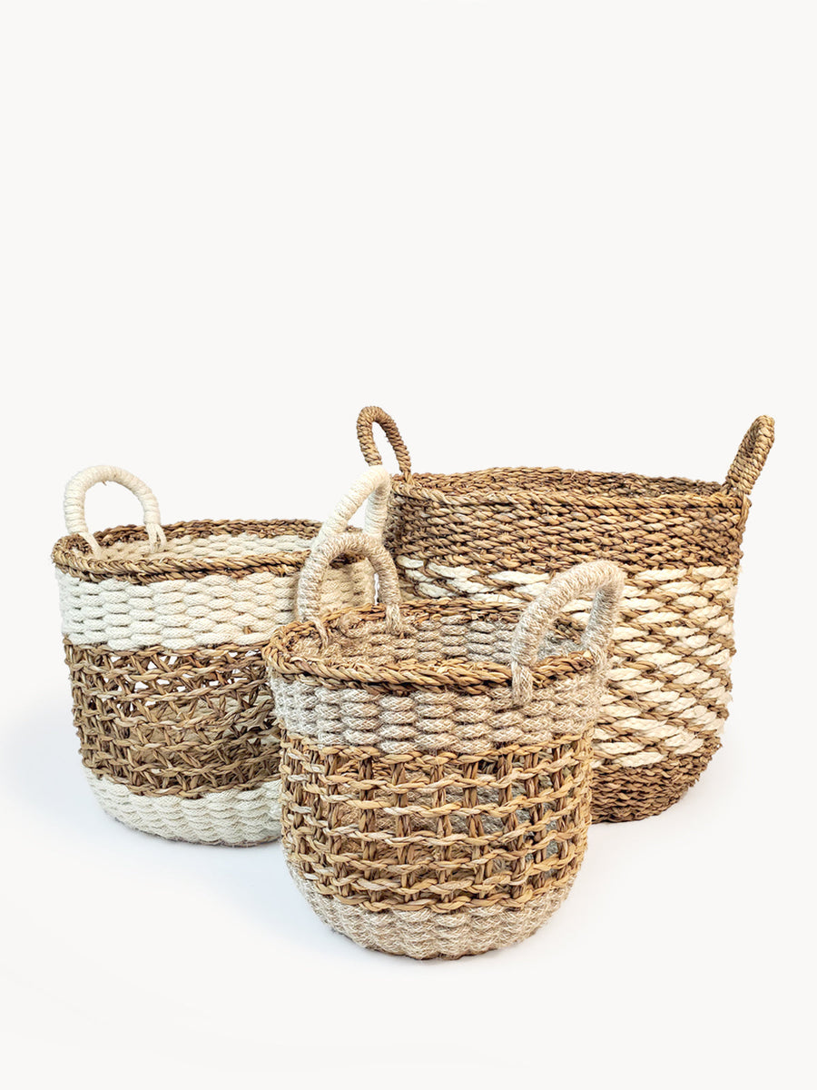 Ula Mesh Basket - Natural Hand Made -0