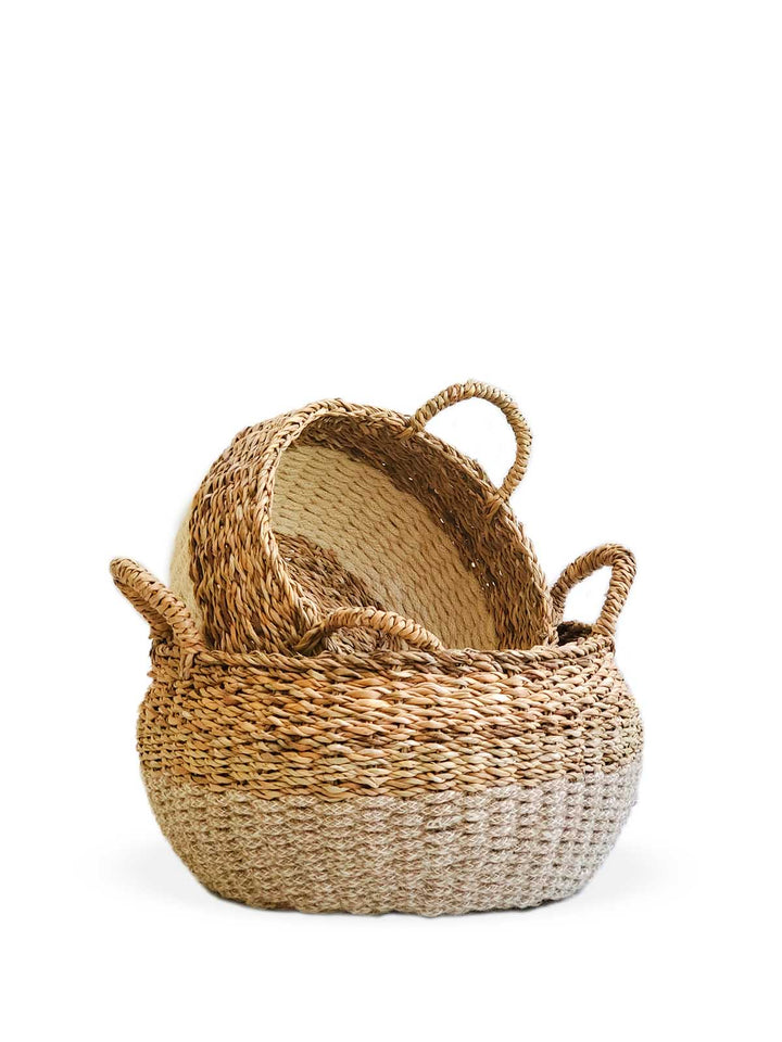 Ula Floor Basket - Natural Seagrass Jute Eco Friendly-4
