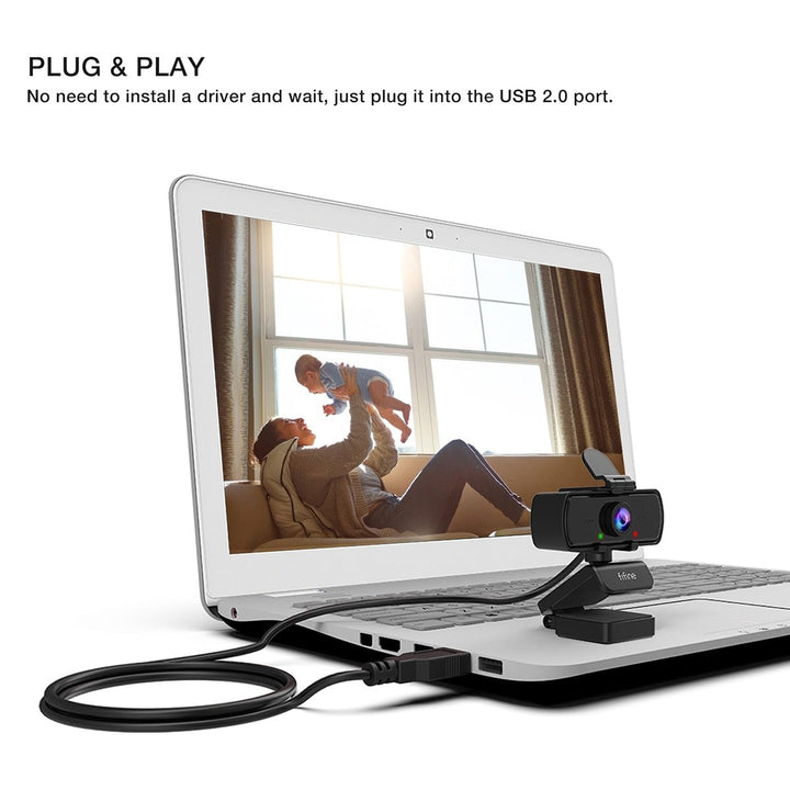 1440p Full HD PC Webcam w Microphone, tripod, for USB Desktop & Laptop, Live Streaming Webcam: Video Calling-K420-4