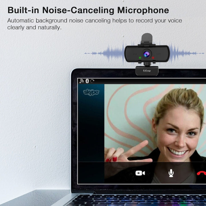 1440p Full HD PC Webcam w Microphone, tripod, for USB Desktop & Laptop, Live Streaming Webcam: Video Calling-K420-8