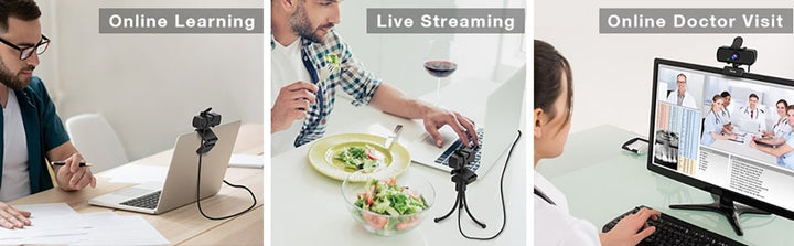 1440p Full HD PC Webcam w Microphone, tripod, for USB Desktop & Laptop, Live Streaming Webcam: Video Calling-K420-10