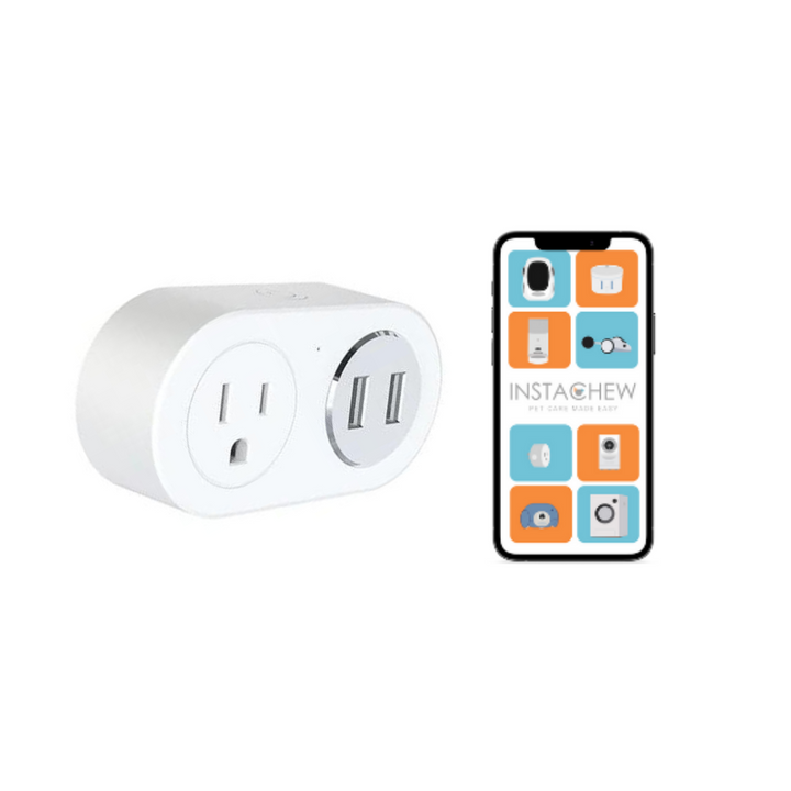 INSTACHEW, Pureconnect+ Smart Plug with USB, App Enabled, Google Assistant and Alexa Compatible, Smart Converter, Smart Adapter, Smart USB connector-0