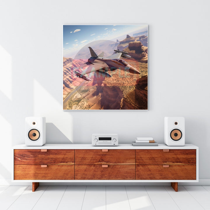 Canyon Soaring: Dassault Rafale's Aerial Symphony in the Grand Canyon| Instant Digital Art Download Printable JPG PNG PDF Air Plane Design