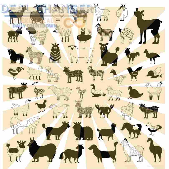 96+ Garden Farm Animals | Clip-art Black and White | Digital Download | 2 - JPG 2- SVG Image Files School Project Clip Art Design Elements