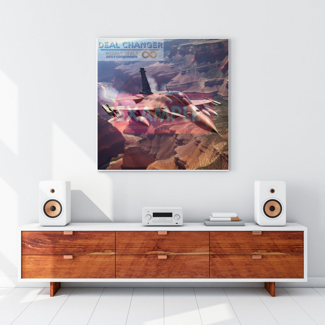 Skybound Majesty: Dassault Rafale's Thrilling Flight Over Grand Canyon| Instant Digital Wall Art Download Printable JPG PNG PDF Air Plane