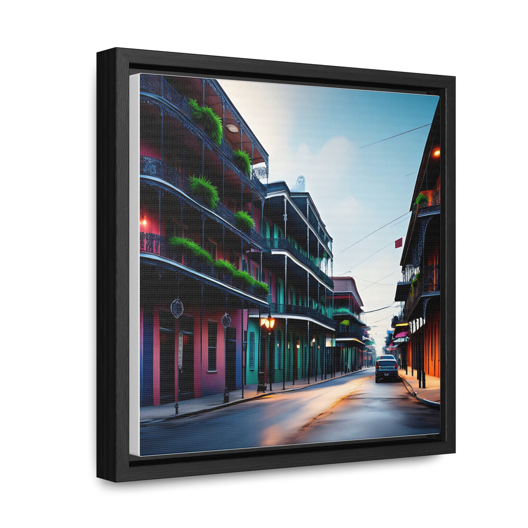 New Orleans City Center | French Quarter | Wall Art Hangable Gallery Canvas Wraps, Square Frame