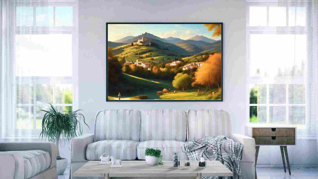 Idyllic Antique Digital Landscape: Sunny Day in Spain's Countryside | Illustration of 1790s Printable Wall Art | Instant Download PDF JPG