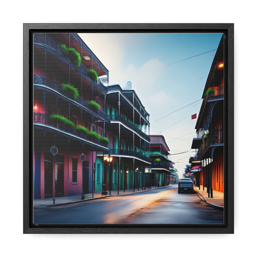 New Orleans City Center | French Quarter | Wall Art Hangable Gallery Canvas Wraps, Square Frame