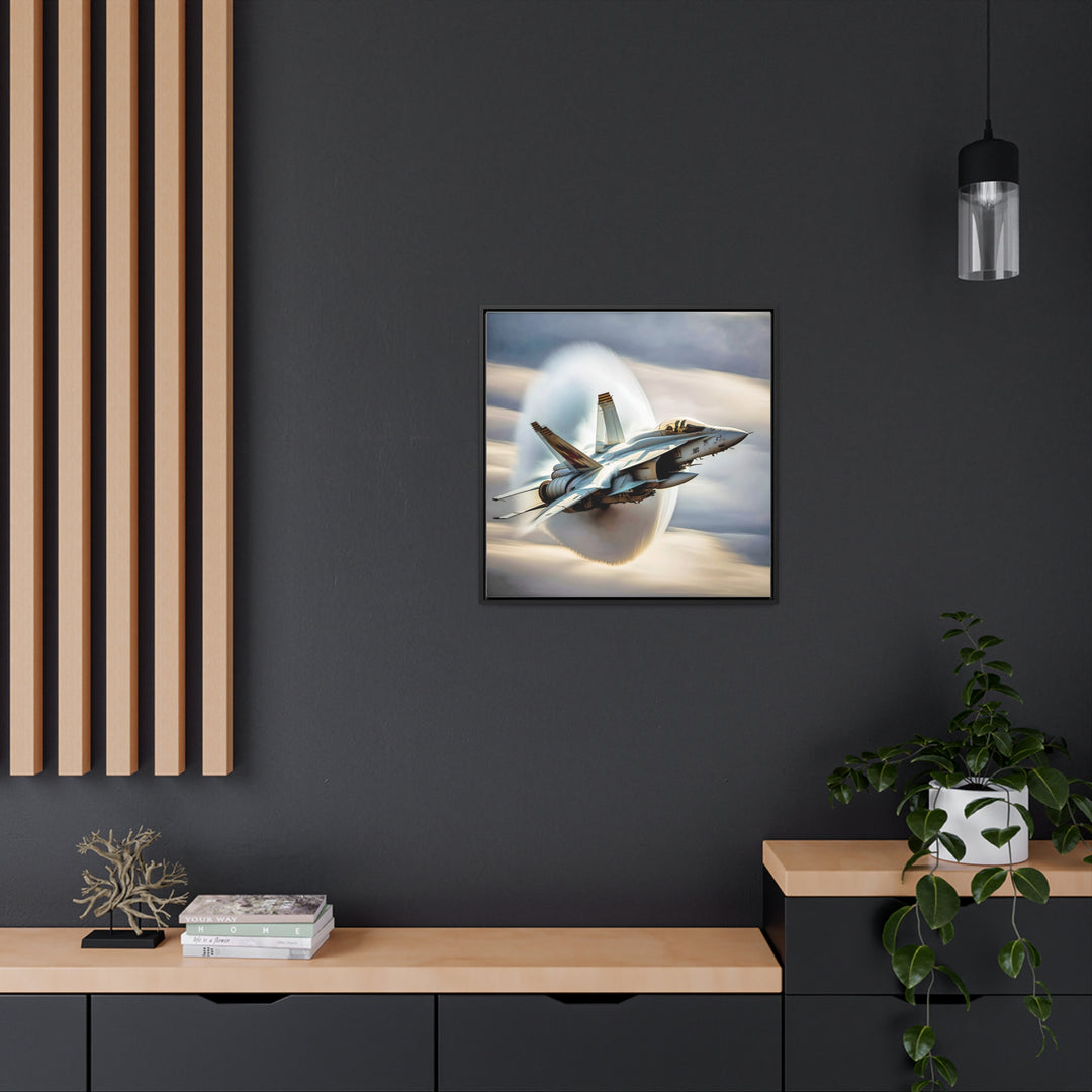 The Super Hornet | Top Gun | Soaring Fighter Jet - Gallery Canvas Wraps, Square Frame