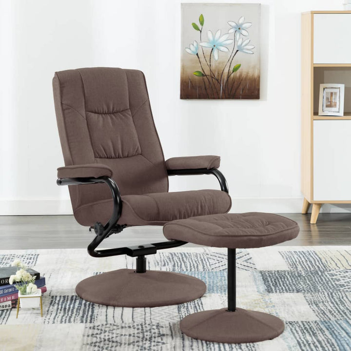 vidaXL Recliner with Ottoman Swivel Recliner Armchair with Footrest Fabric-11