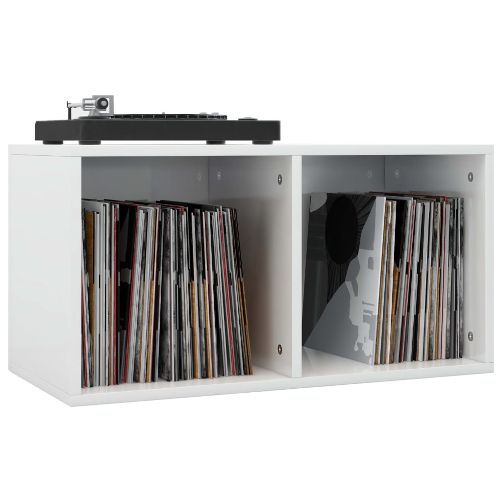 vidaXL Vinyl Storage Box Engineered Wood Recorder Case Shelf Rack Multi Colors-16