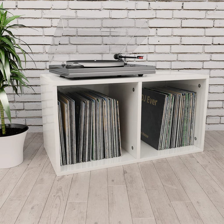 vidaXL Vinyl Storage Box Engineered Wood Recorder Case Shelf Rack Multi Colors-12