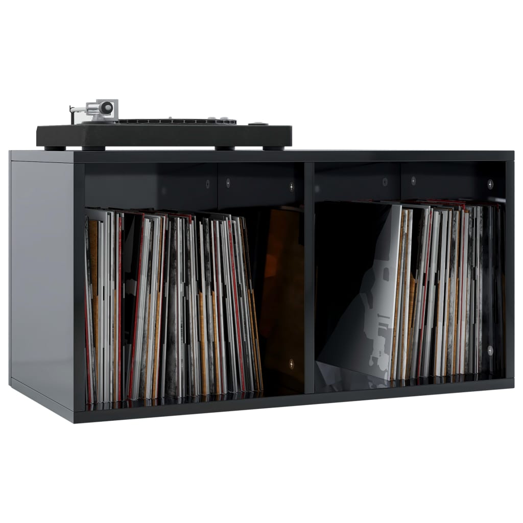 vidaXL Vinyl Storage Box Engineered Wood Recorder Case Shelf Rack Multi Colors-4