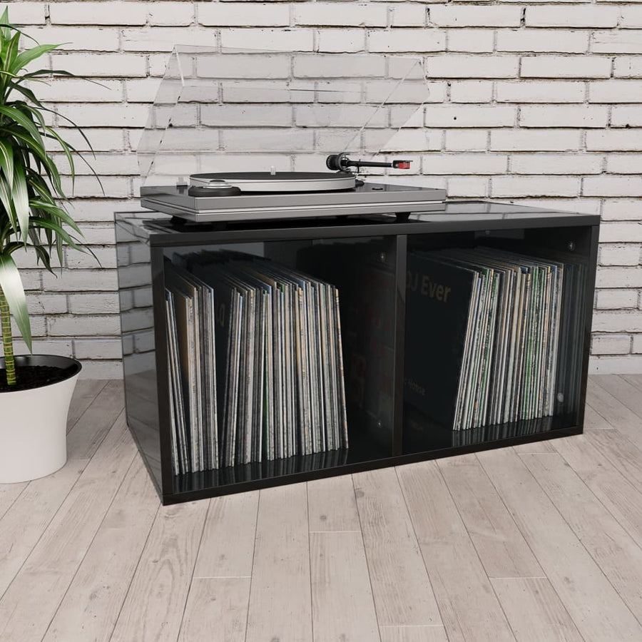 vidaXL Vinyl Storage Box Engineered Wood Recorder Case Shelf Rack Multi Colors-0