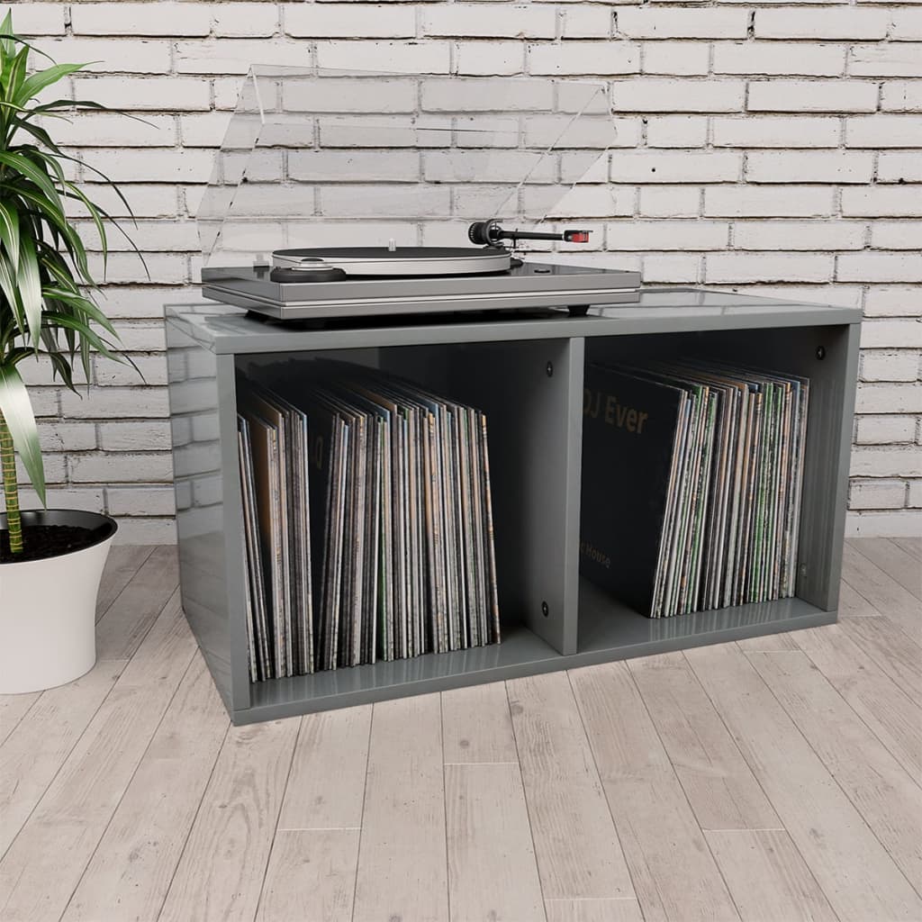 vidaXL Vinyl Storage Box Engineered Wood Recorder Case Shelf Rack Multi Colors-3