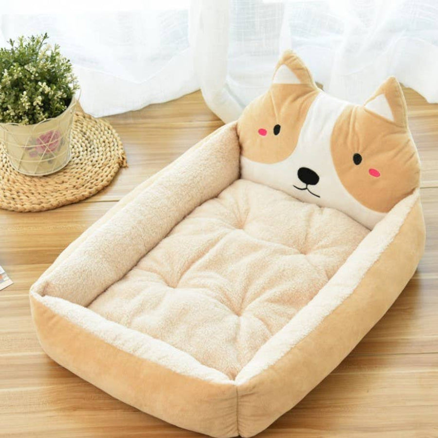 Cute Cartoon Character Pet Bed (Beige)-0