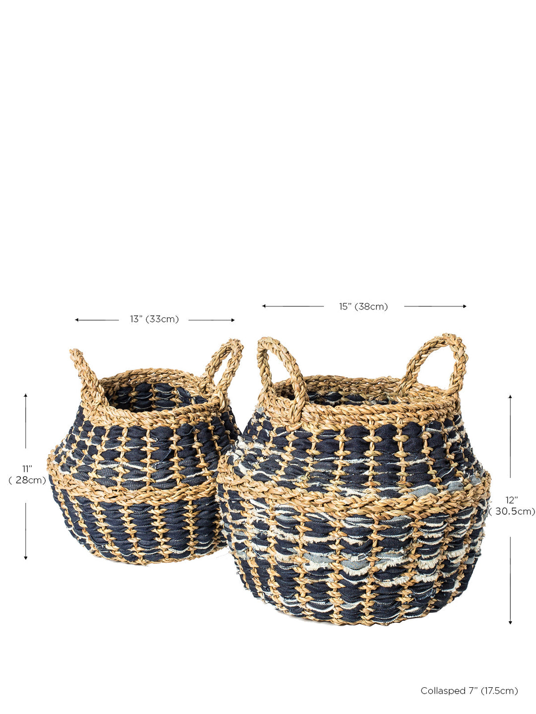 Daya Denim Foldable Basket-5