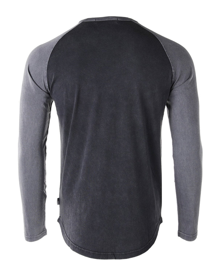 ZIMEGO Mens Athletic Fit Baseball Retro Contrast Long Sleeve Raglan T-Shirt-2