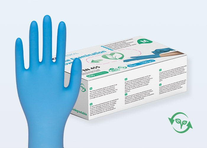 Biodegradable Nitrile Gloves 200ct | Blue G01 | Medical Pet Care Lab Household Hair Auto DIY