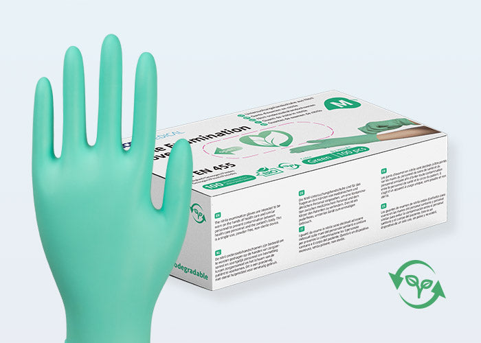 High-quality biodegradable nitrile gloves in a pack of 200 count. Environmentally friendly and sustainable choice. Suitable for medical, dentistry, pet care, lab, house, auto, and DIY applications.