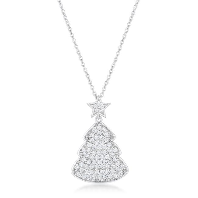 Clear Christmas Tree Drop Necklace-0