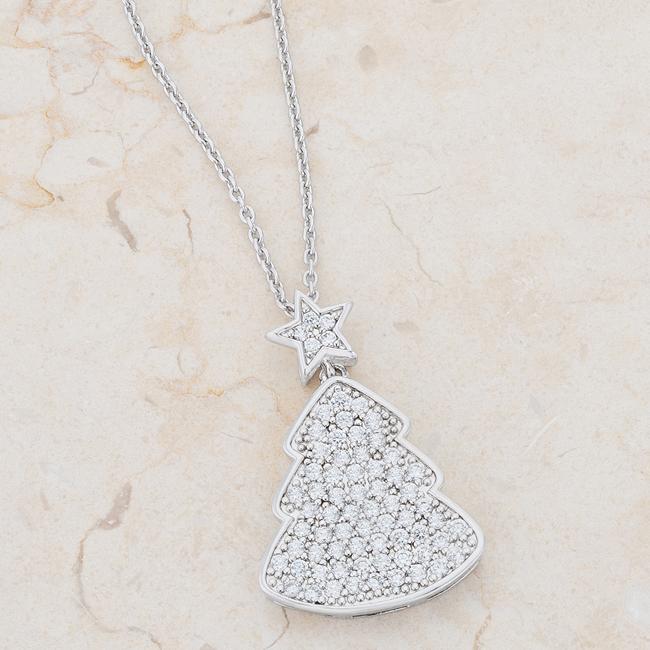 Clear Christmas Tree Drop Necklace-1
