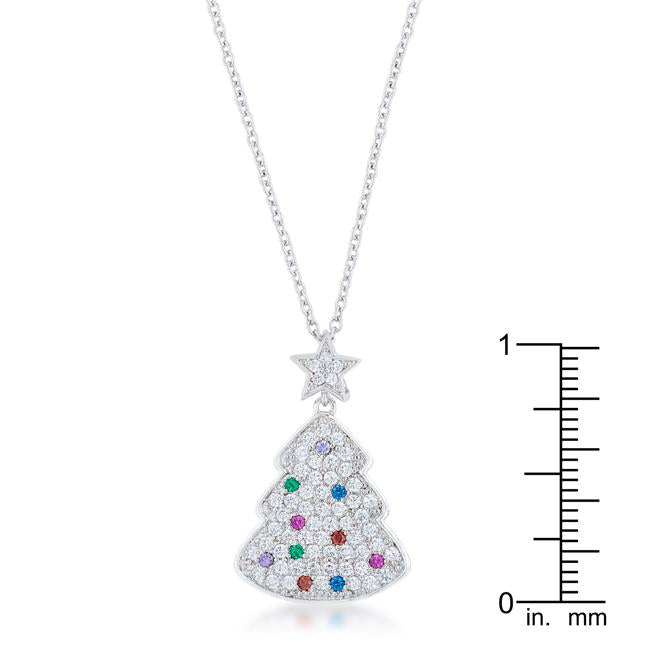 Multicolor Christmas Tree Drop Necklace-3