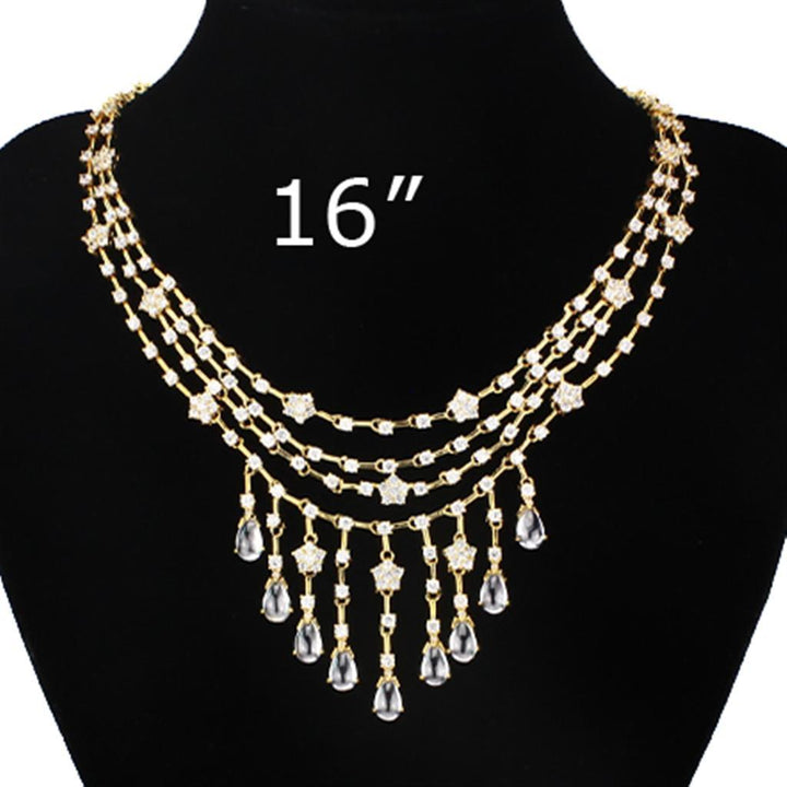 LO3077 - Gold Brass Jewelry Sets with AAA Grade CZ  in Clear-4