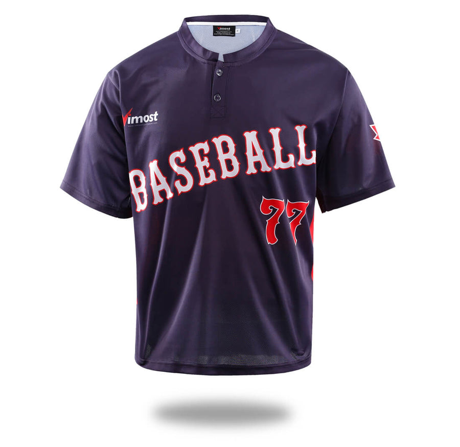 Mens Navy Color Simple Baseball Shirts-0