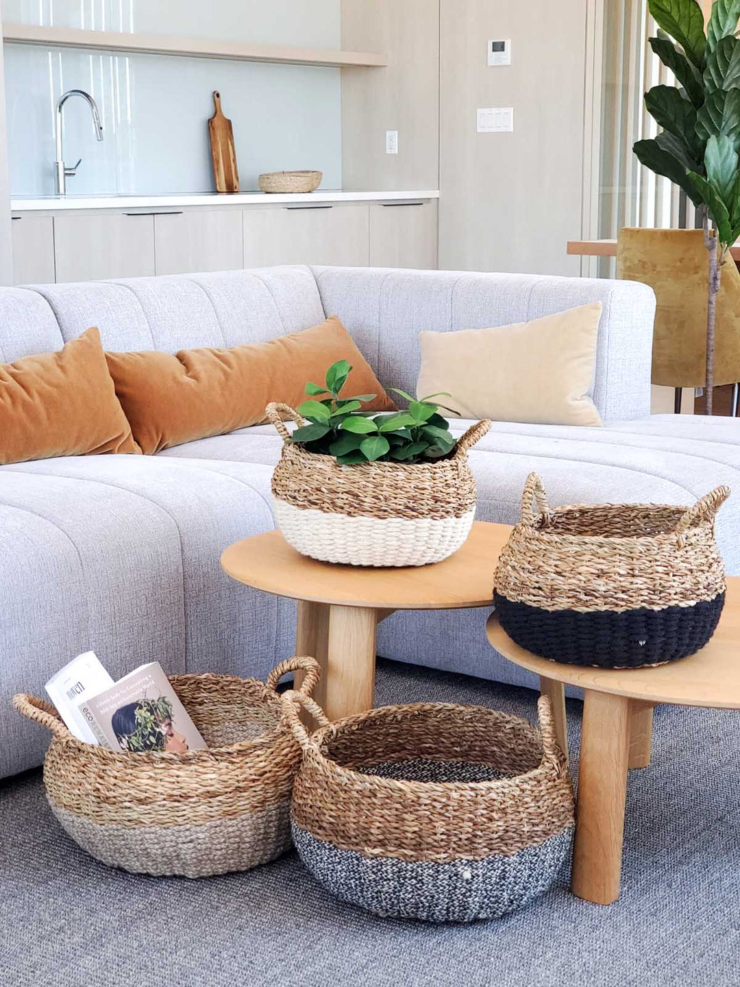 Ula Floor Basket - Natural Seagrass Jute Eco Friendly-3