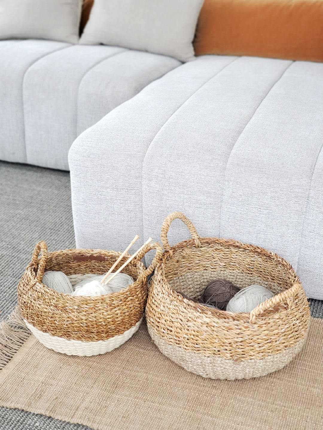 Ula Floor Basket - Natural Seagrass Jute Eco Friendly-2