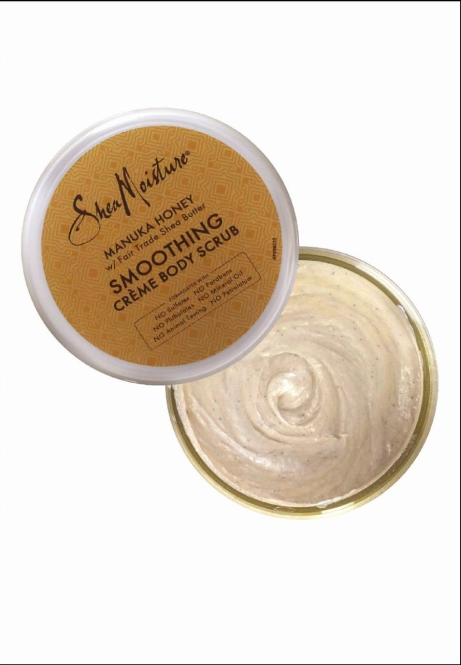 SheaMoisture Smoothing Creme Body Scrub - Manuka Honey with fair trade Shea Butter - No Mineral Oil, Sulfates, or Petrolatum