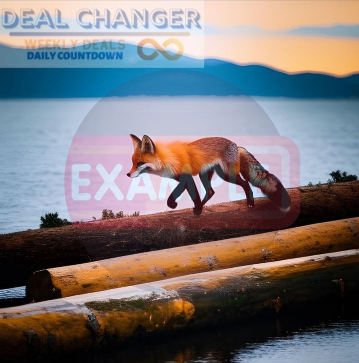 Exotic Sierra Nevada Red Fox Walking on Logs at Sunset | New Species Discovered | Instant Digital Download PNG JPG Hanging Wall Art High Res
