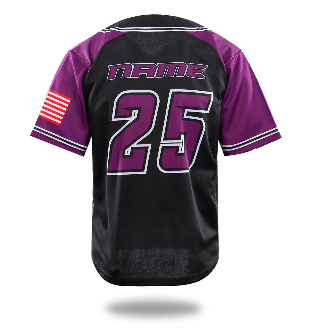 Vipers Black Purple Design Baseball Shirts-1