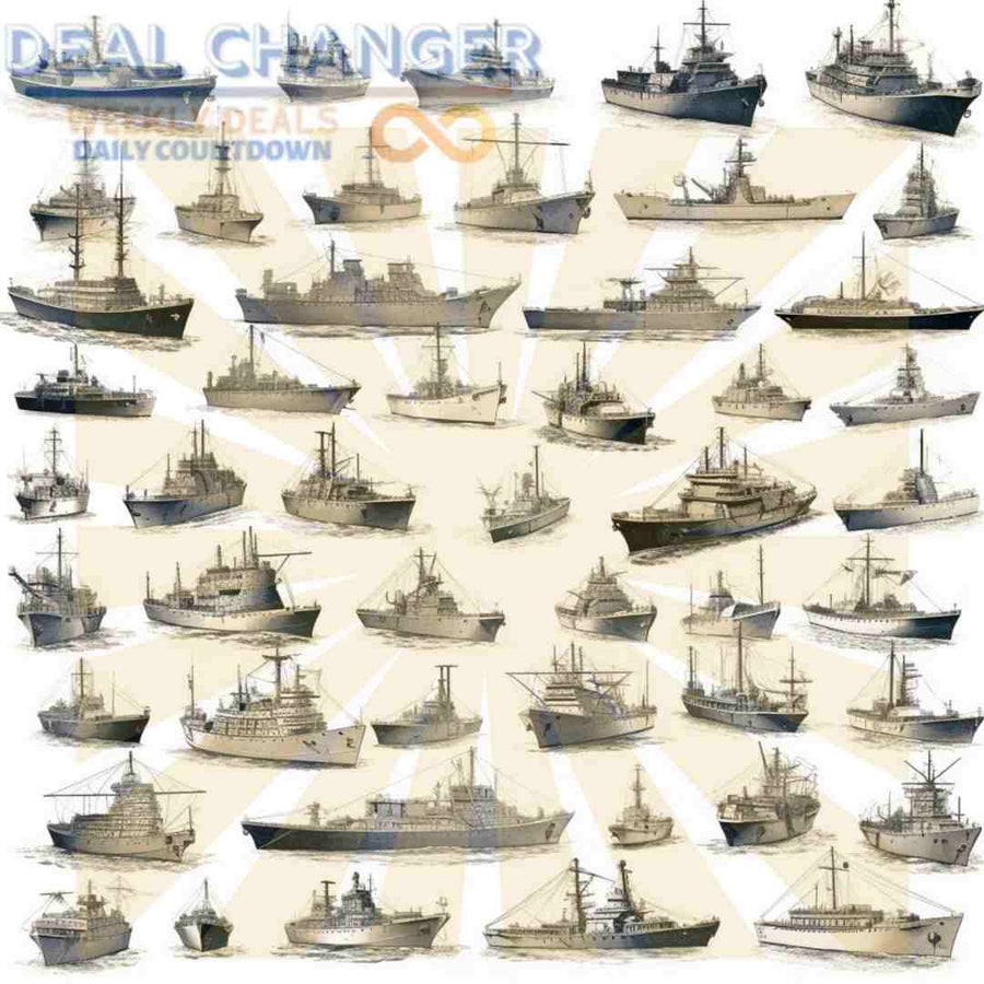 45+ Navy Fleet High Detailed: Black and White Clipart Instant Digital Download | PNG JPG SVG Ship Boat | Printable Good for School Project Stickers.  Created by DealChanger
