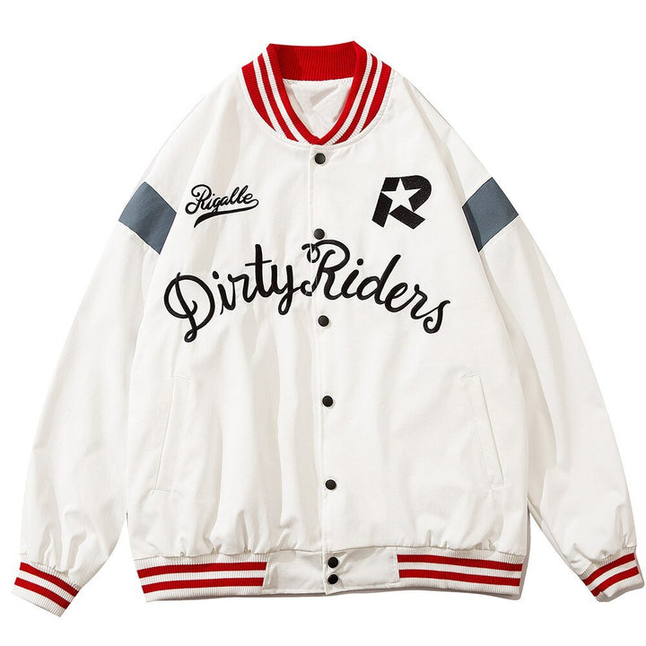 Baseball Jacket Men Star Letter Embroidery Patchwork Bomber Coats Autumn Retro Fashion High Street All-match Streetwear-2