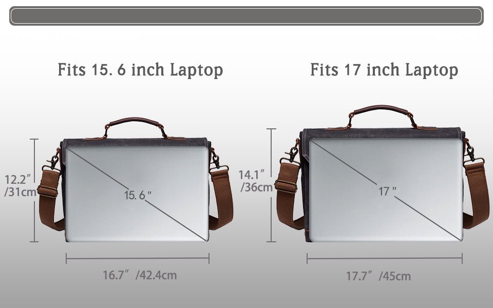 Canvas Messenger Bag for Men Vintage Leather Bag Men Waxed Canvas Briefcase Men for 17.3 inch Laptop Office Bags for Men-6