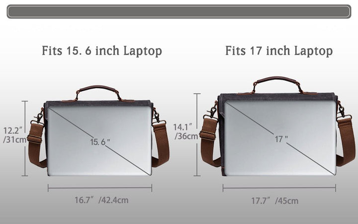 Canvas Messenger Bag for Men Vintage Leather Bag Men Waxed Canvas Briefcase Men for 17.3 inch Laptop Office Bags for Men-6