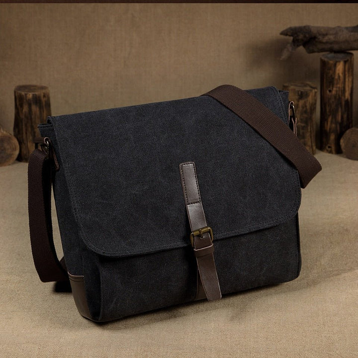 Canvas Messenger Bag for Men Women Crossbody Bags Shoulder Bag Laptop Briefcase Luxury PU Leather Bags Outdoor Travel Bag-0