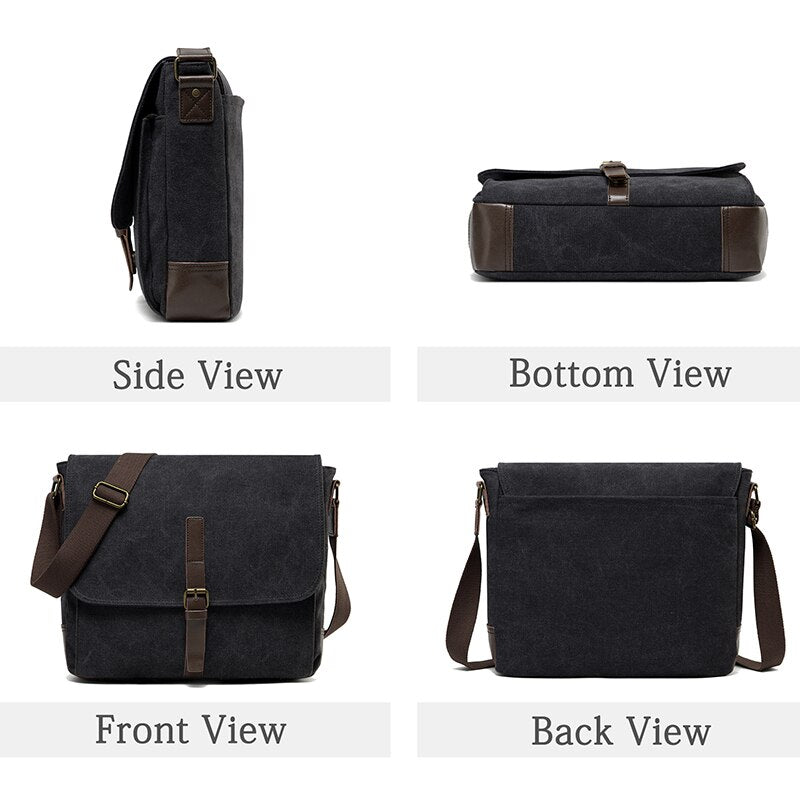 Canvas Messenger Bag for Men Women Crossbody Bags Shoulder Bag Laptop Briefcase Luxury PU Leather Bags Outdoor Travel Bag-10