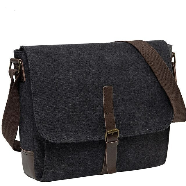 Canvas Messenger Bag for Men Women Crossbody Bags Shoulder Bag Laptop Briefcase Luxury PU Leather Bags Outdoor Travel Bag-1
