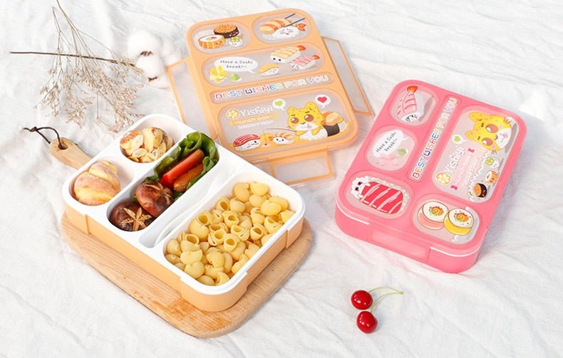 Child Lunch Box High Capacity Tableware Food Container Travel Hiking Camping Office School Leakproof Portable Bento Box 1000ML-6