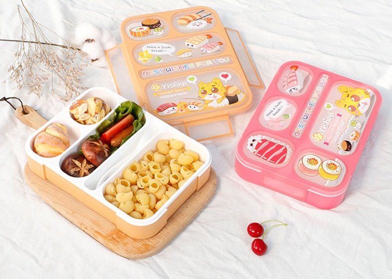 Child Lunch Box High Capacity Tableware Food Container Travel Hiking Camping Office School Leakproof Portable Bento Box 1000ML-14