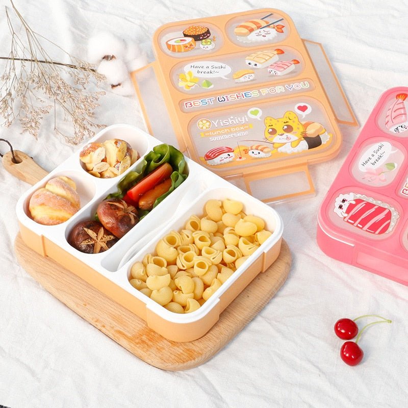 Child Lunch Box High Capacity Tableware Food Container Travel Hiking Camping Office School Leakproof Portable Bento Box 1000ML-0