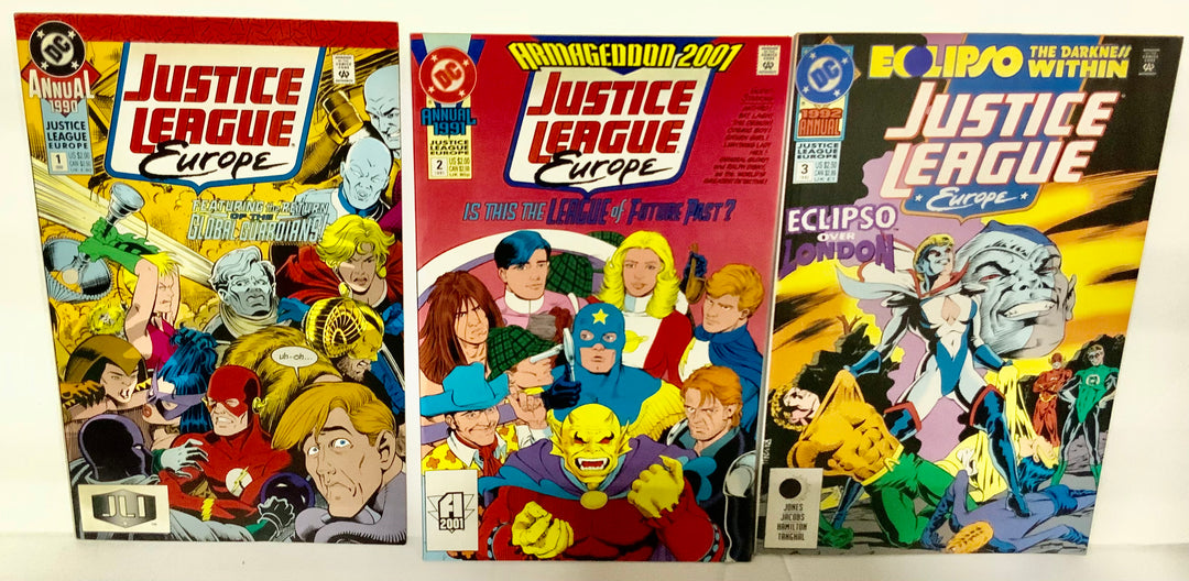 Annual Justice League Europe #1, 2, 3 Comic Book Lot 1990 1991 1992
