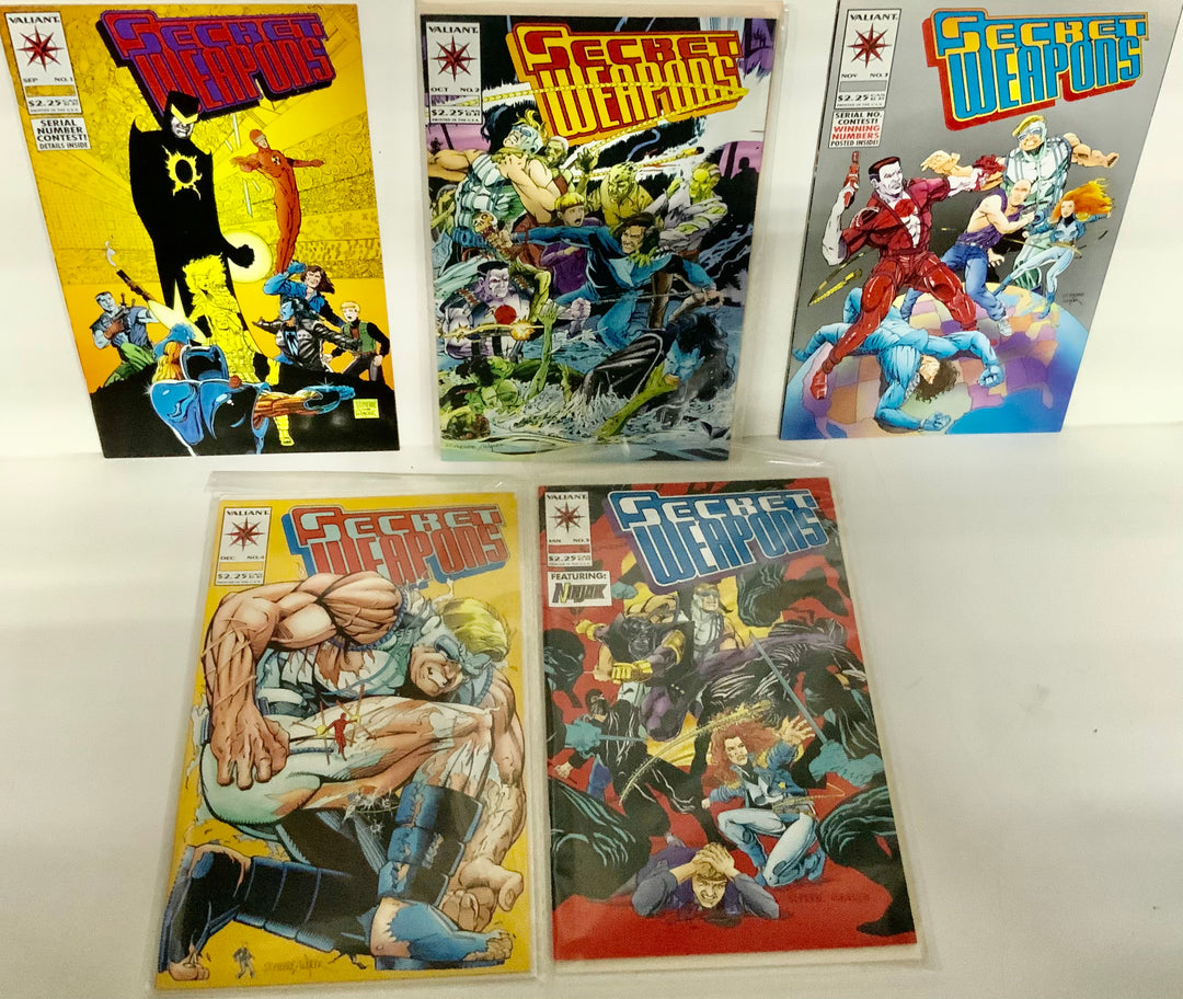 Secret Weapons Issues #1-5 Valiant Comic Book Lot 1993 Modern Age