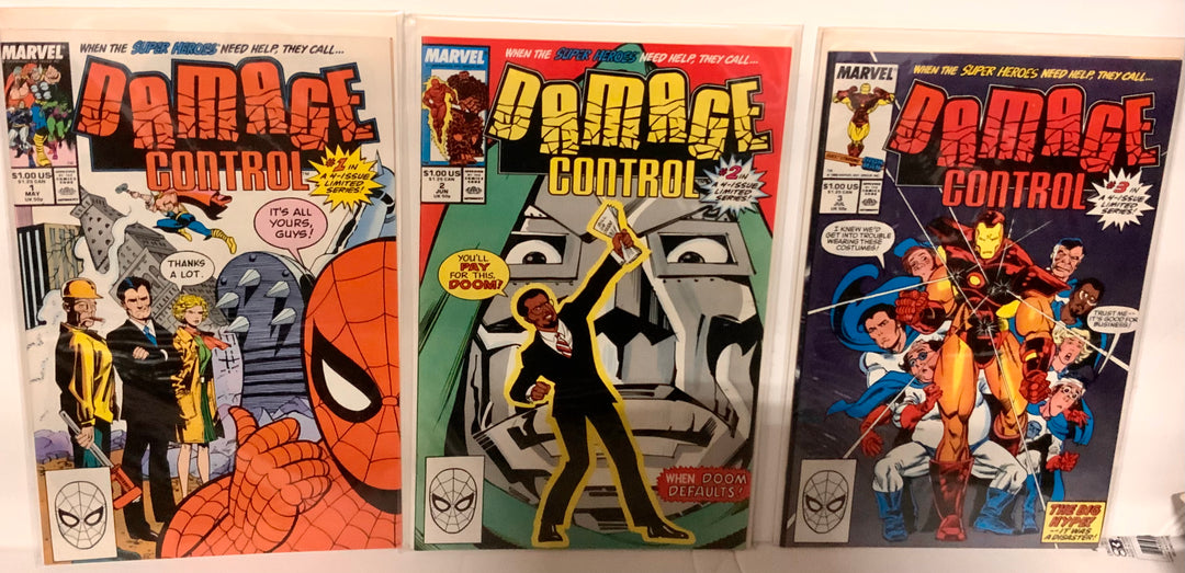 Damage Control 1-3! Limited Series 1989 MCU Spider-Man Thor Iron Mac Doctor Doom