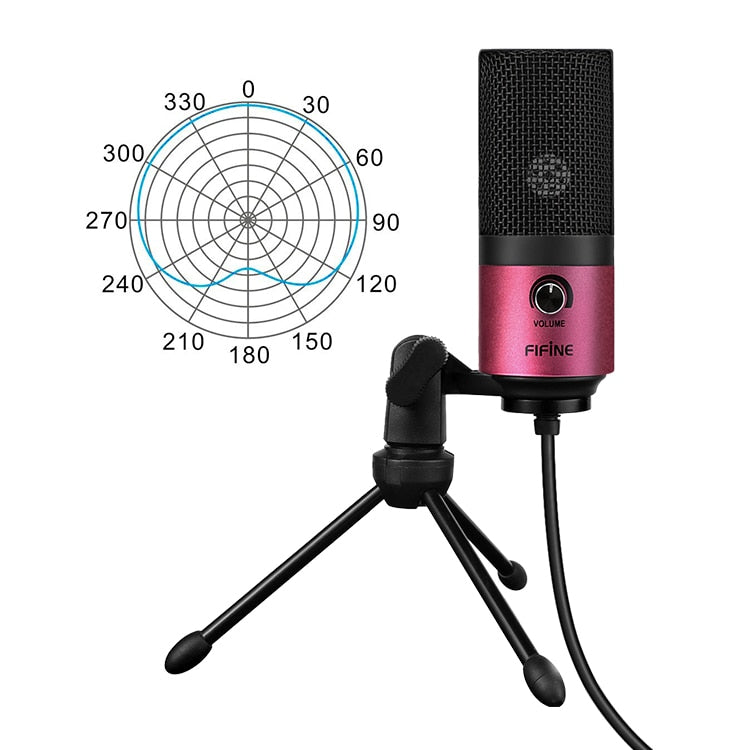 MIC Fifine Desktop Condenser Microphone for YouTube Videos Live Broadcast Online Meeting Skype suit for Windows Laptop-4