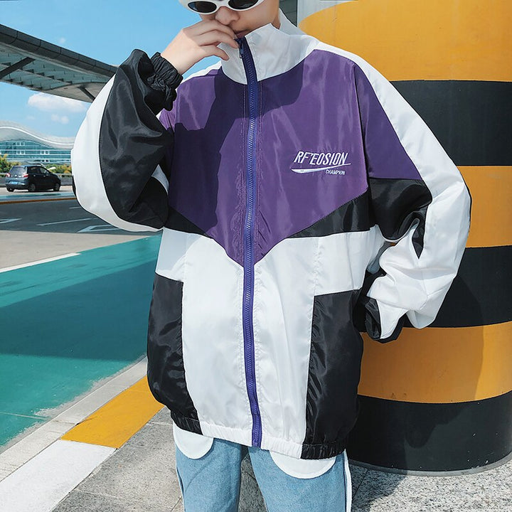 Hip Hop Spring Men's Fashion Hit Color Casual Baseball Uniform Jackets Mens Streetwear Wild Loose Harajuku Bomber Jacket S-3XL-6